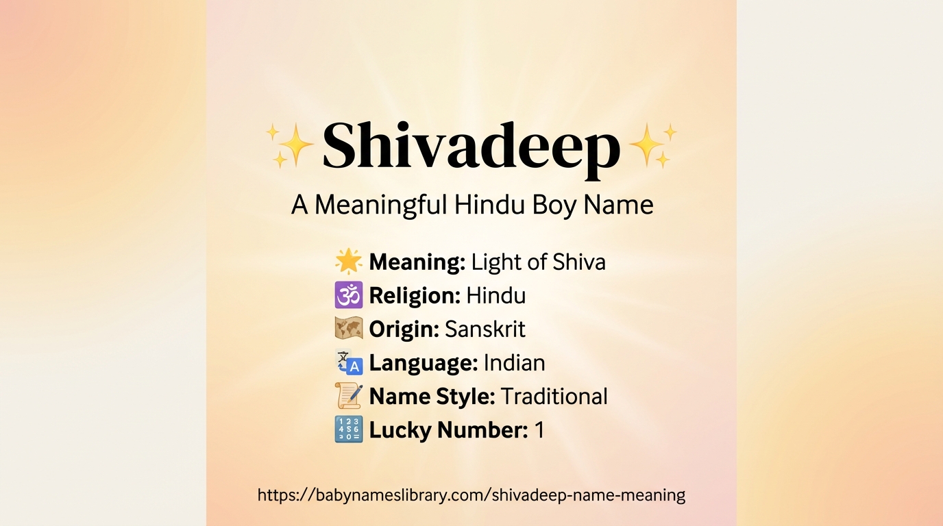 Shivadeep name meaning